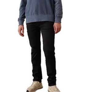 AE Flex Slim Straight Lived-In Khaki Pant in Black🦅